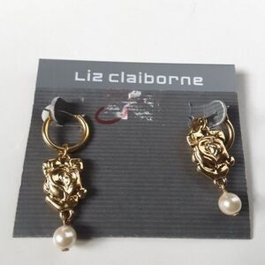 Liz Claiborne Rose Gold Tone Earrings